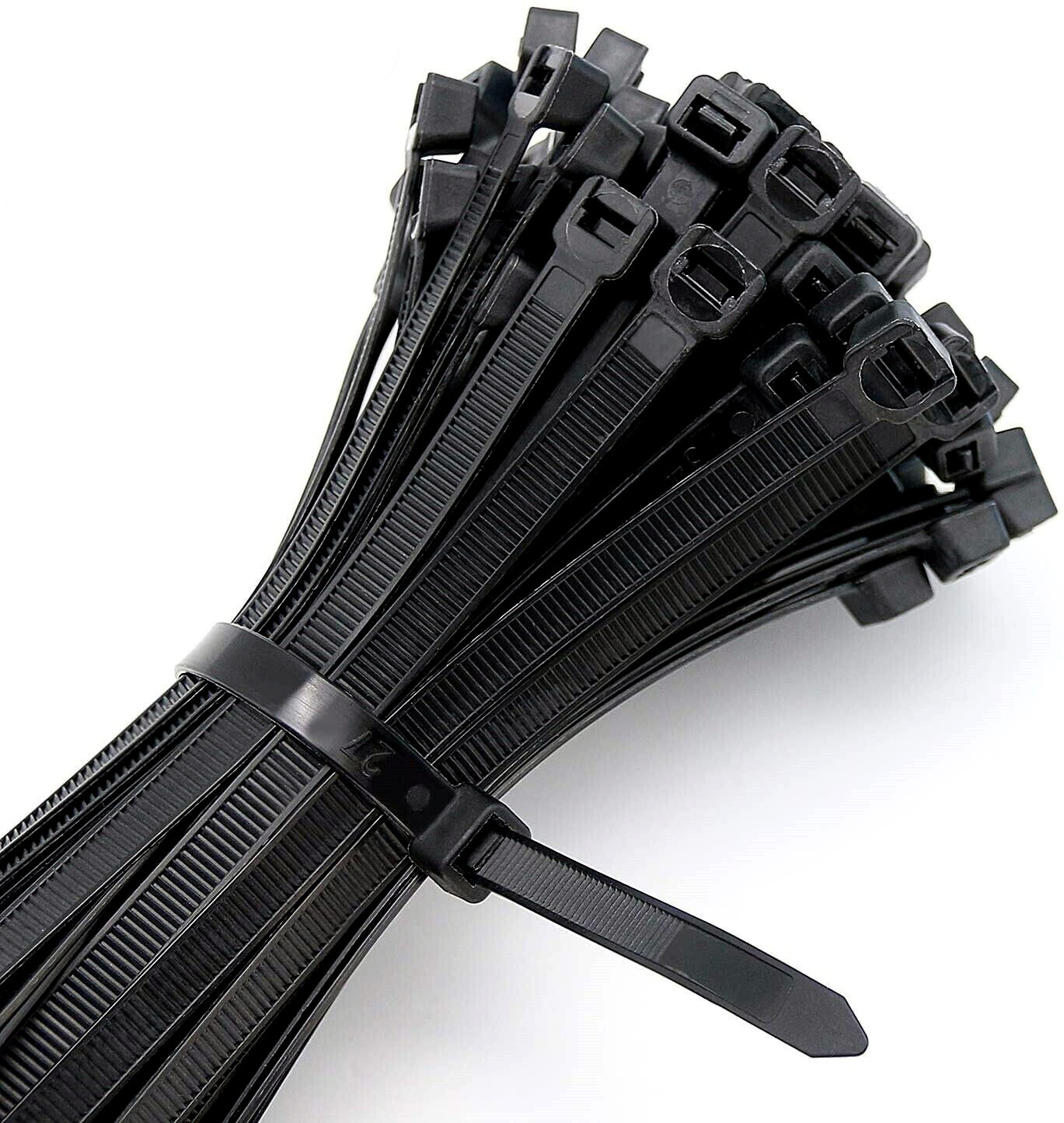 100 BLACK CABLE ZIP TIES Heavy Duty UV Resistant UL 4 6 8 10 12 15 18 24″ & 36″