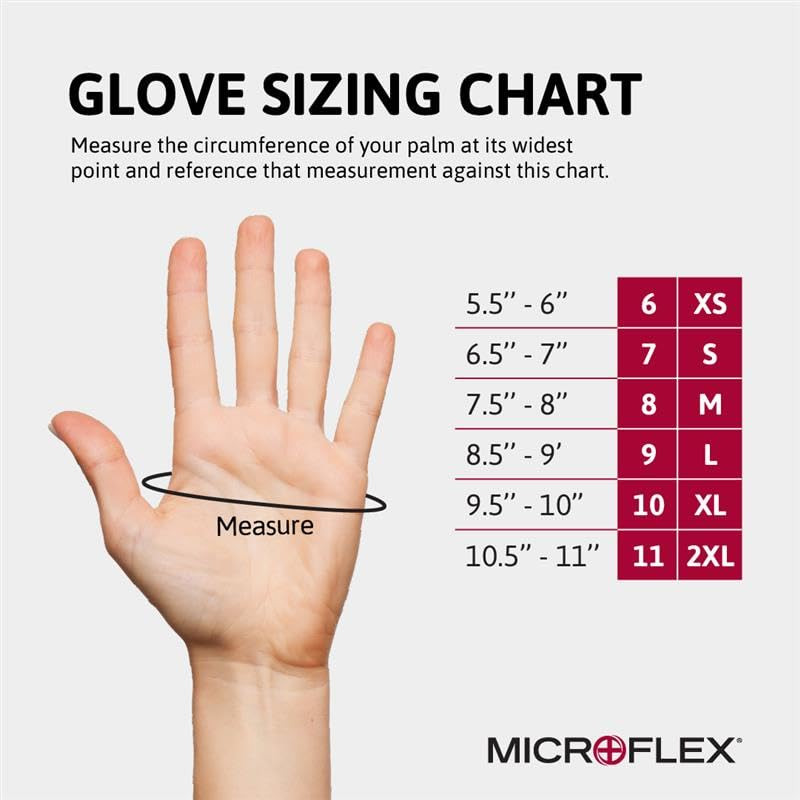 MICROFLEX Diamond Grip MF-300 Disposable Latex Gloves for Automotive, Healthcare