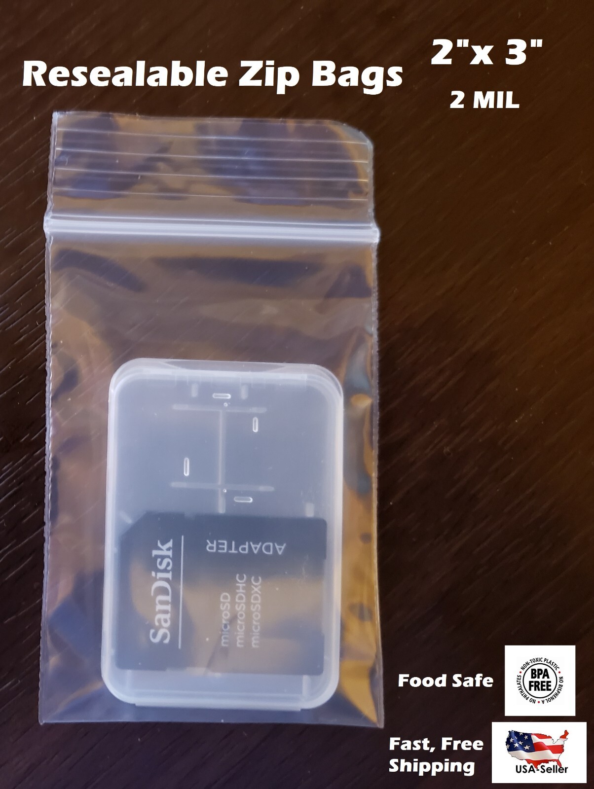 2″x 3″ Clear 2 Mil Plastic Zip Seal Bag Reclosable Top Lock 2Mil Small Baggies