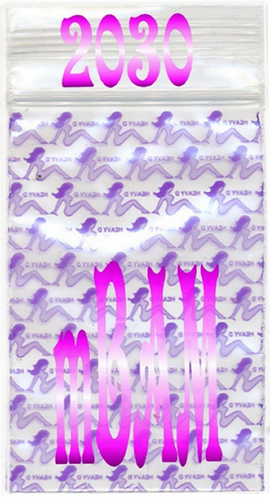 100 BUNNY & HEAVY D LOT APPLE MINI ZIP BAGGIES GREEN PURPLE MIX 2.5 MIL