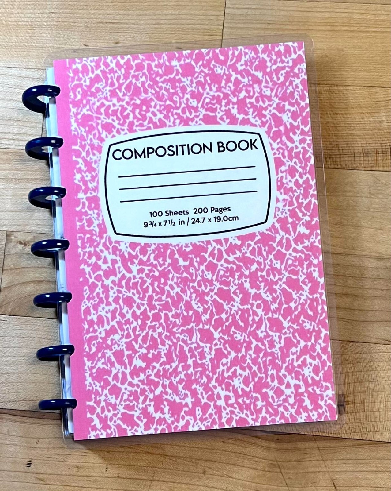 Pink Composition Book Front and Back Cover Set 4 use w/ the MINI Happy Planner-