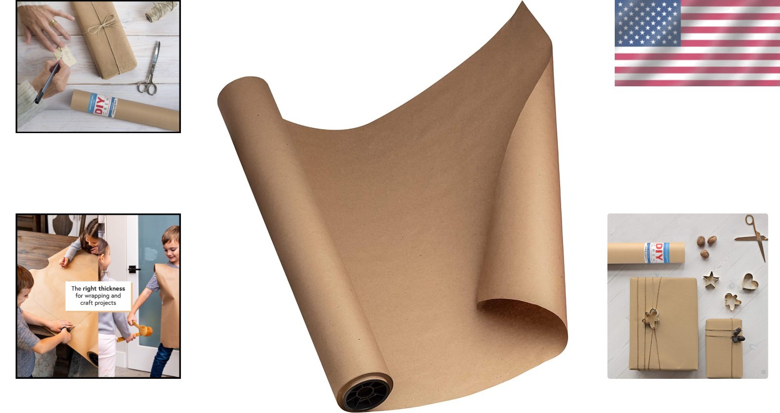 Brown Kraft Paper Roll – 30 Inch x 150 Feet – Recycled Material, Smooth Finish