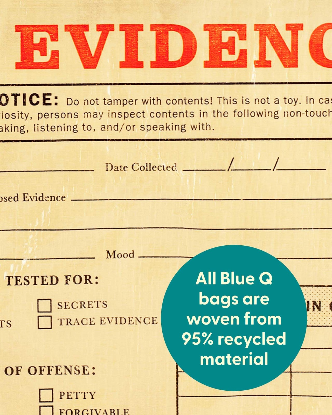 Blue Q Zipper Pouch 7.25″x9.5″ – 95% Recycled Material Colorful Chunky Zipper