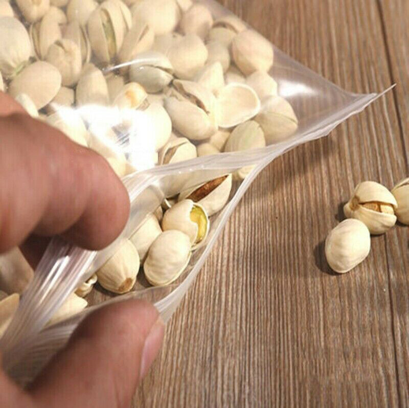 100x Strong 2-Mil Zipper Baggies Clear Reclosable lock Zipper Plastic Bags Poly