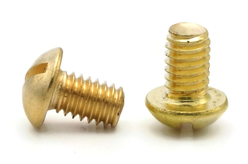 #10-32 | Brass Slotted Round Head Machine Screws – Select Length & Qty