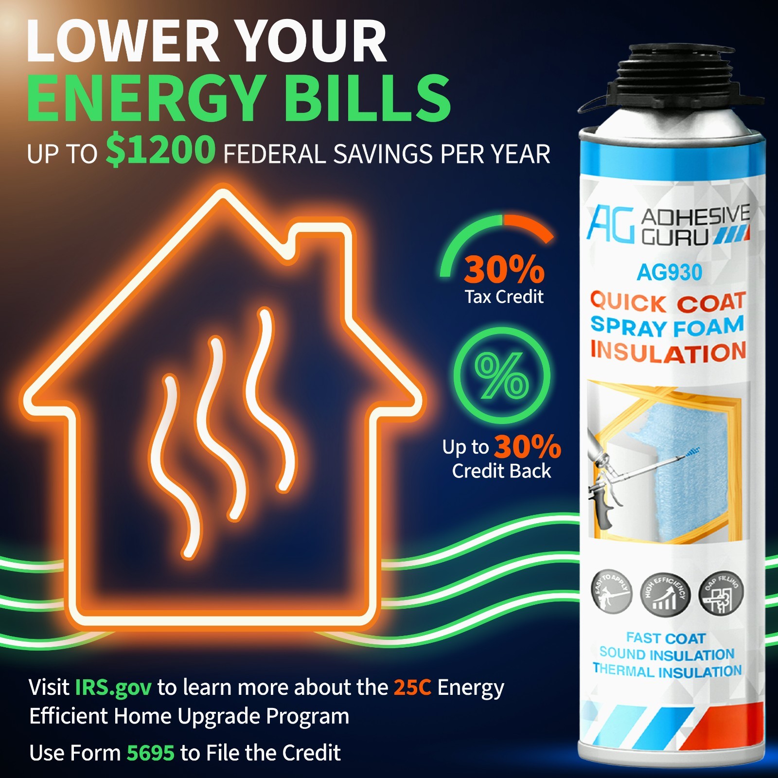 QuickCoat Closed Cell Spray Foam Insulation Kit for Wall–12×32.8oz(930g) Covers