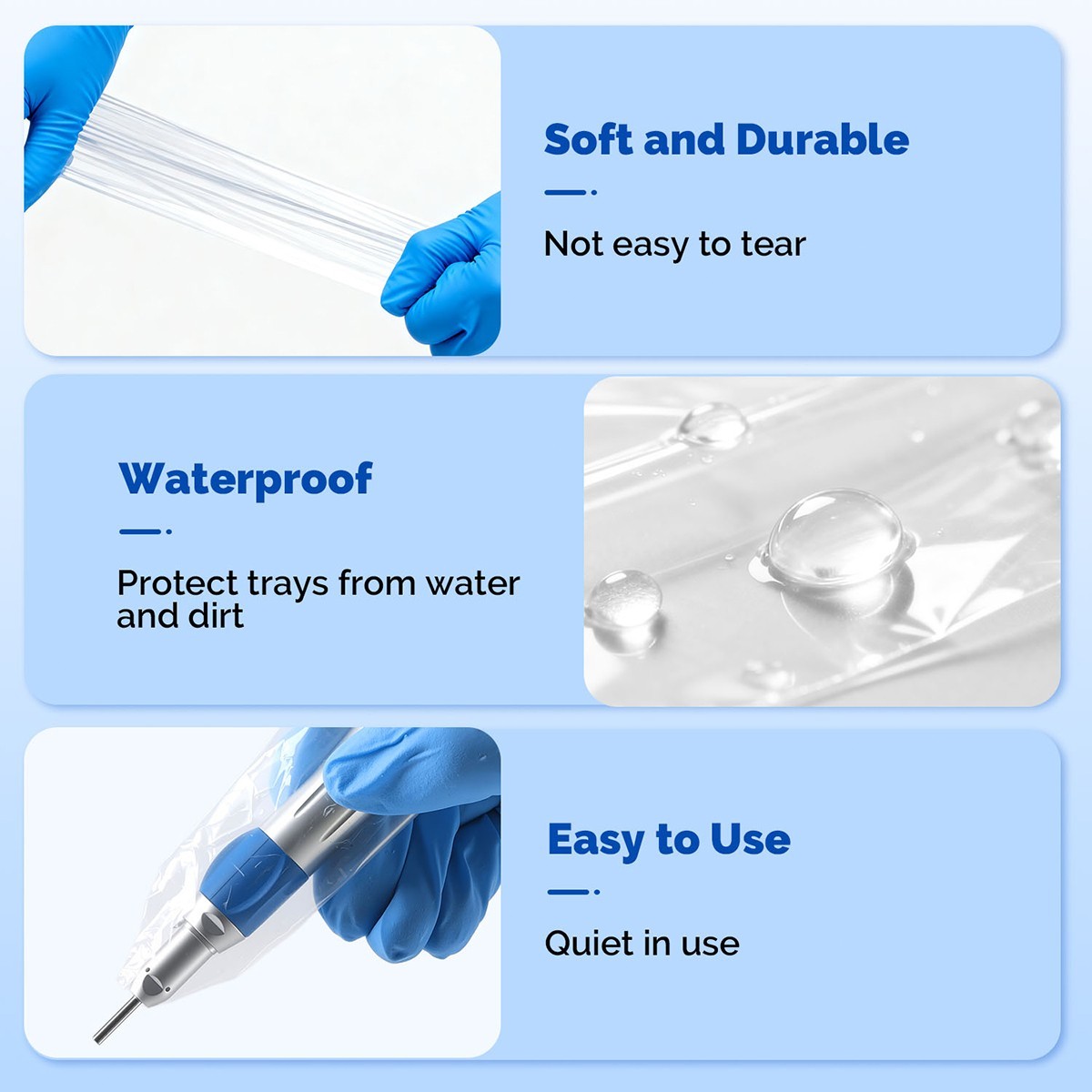 Plastic Dental Disposable Covers Sleeves Air Water Syringe Handpiece Tray Chair