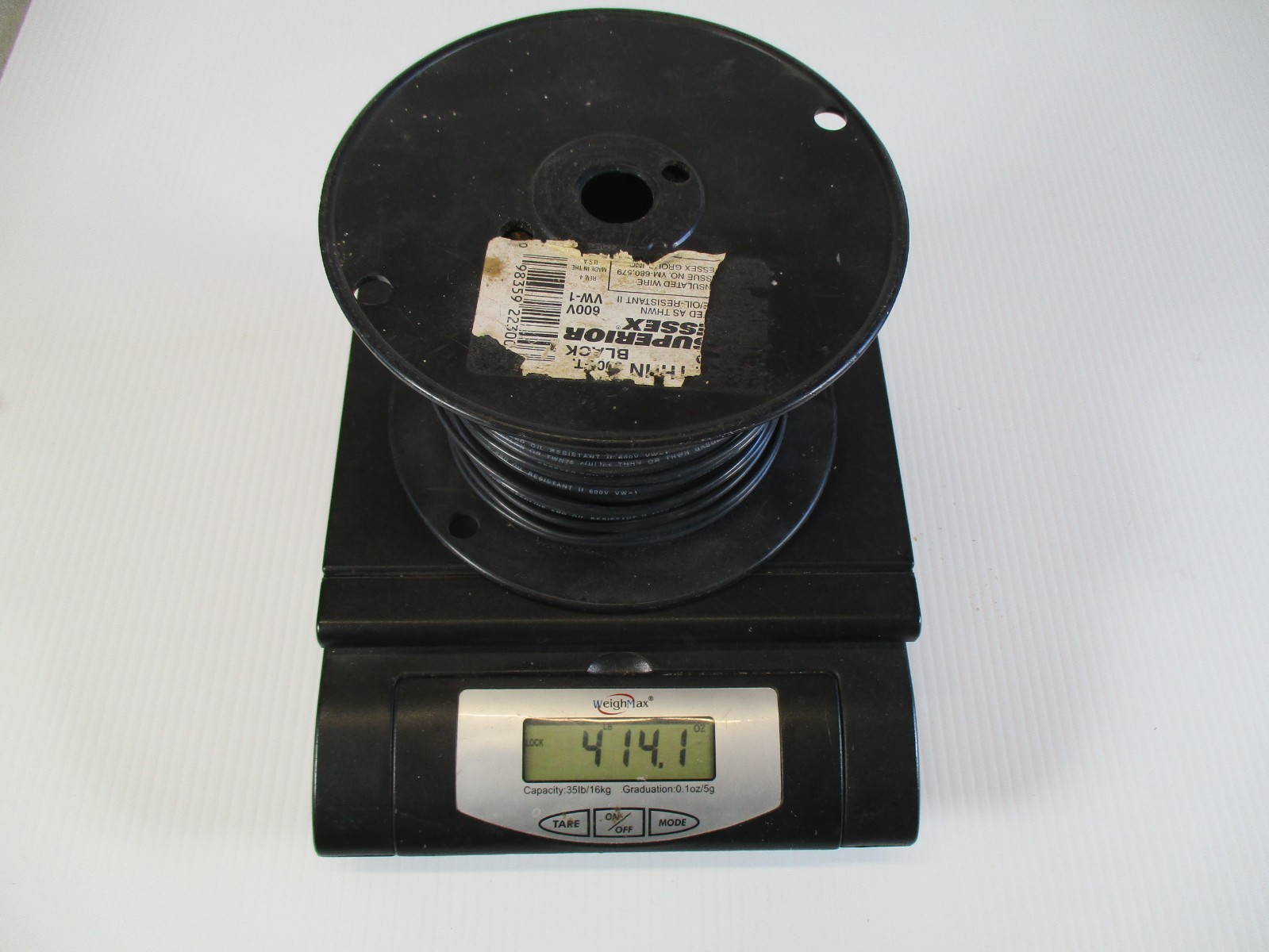14 AWG Black Solid Copper Wire THHN 600V Essex 4.14 LB Spool Electrical Cable