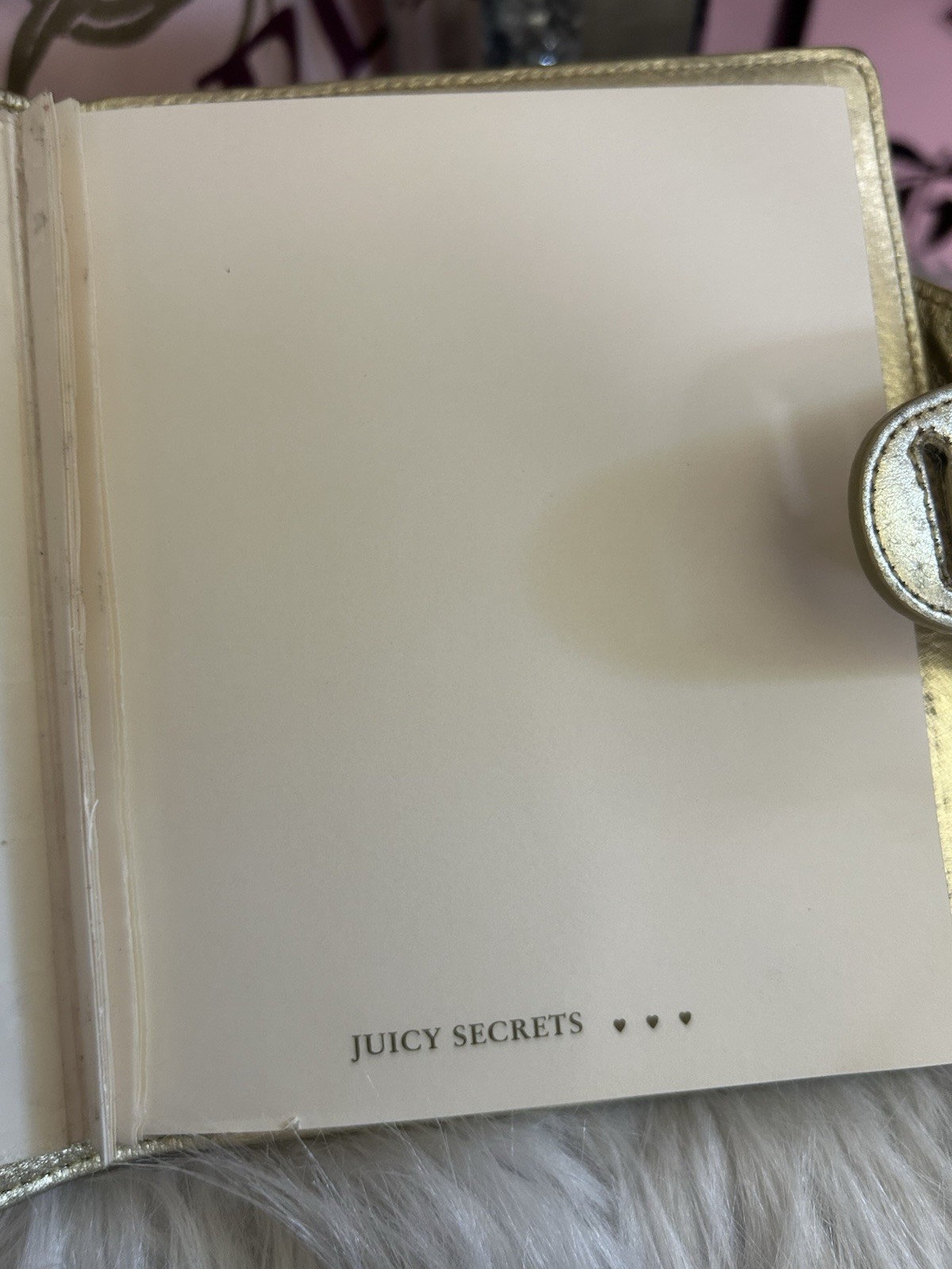 Y2K VINTAGE JUICY COUTURE METALLIC GOLD LEATHER JOURNAL DIARY RARE