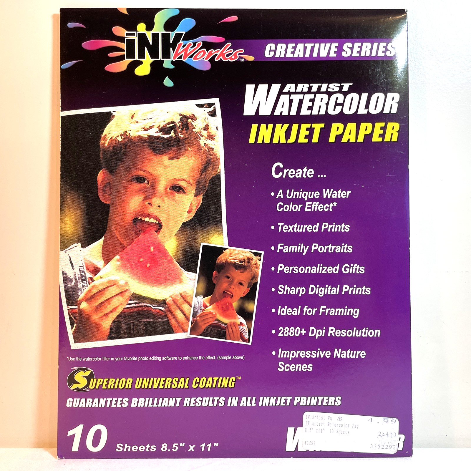 INK WORKS CREATIVE SERIES: ARTIST WATERCOLOR Inkjet Paper – 10 Sheets NEW!