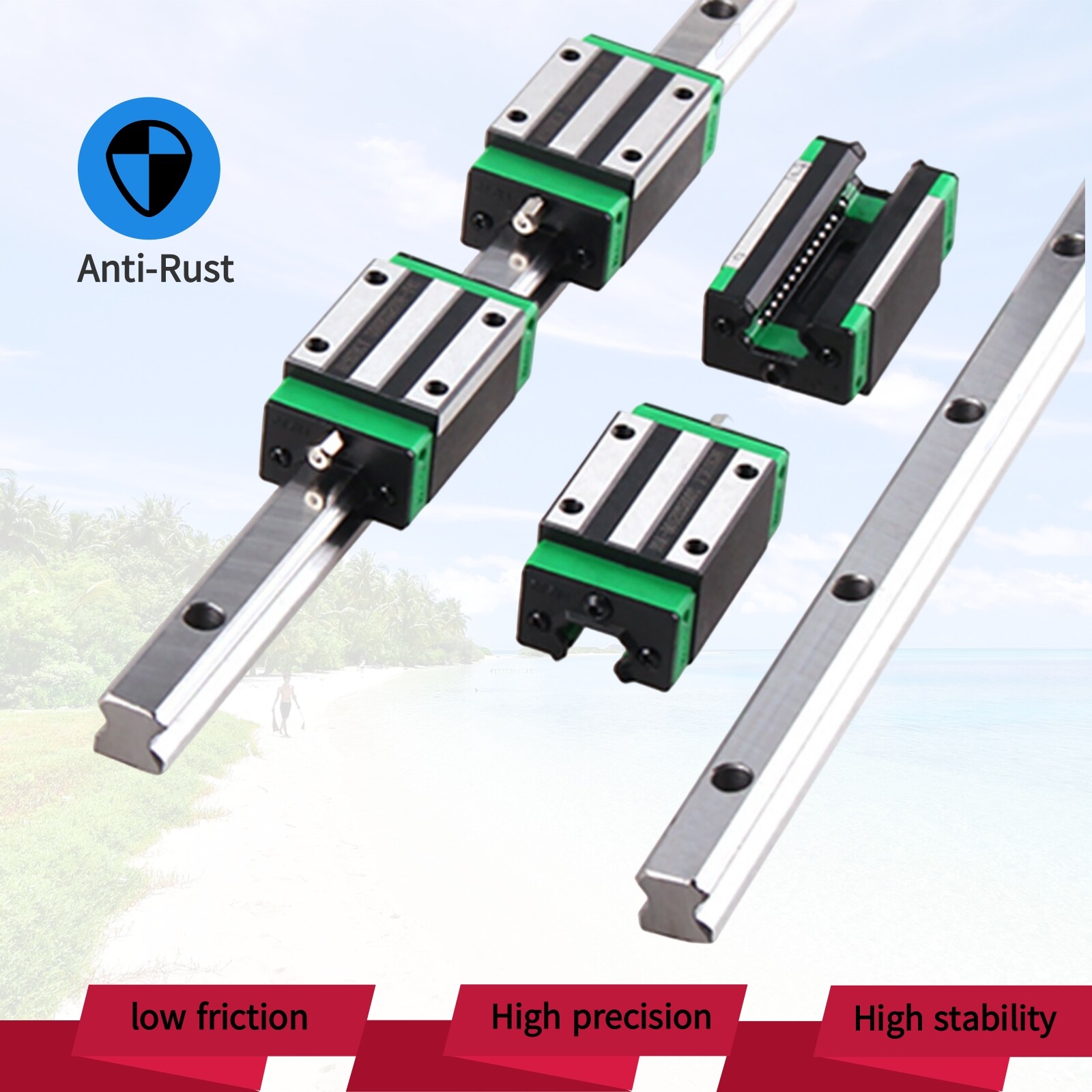 2PCS HGR15/HGR20/25 15mm 20mm Linear Rail Guide+4PCS HGH15CA / HGH20CA Block CNC