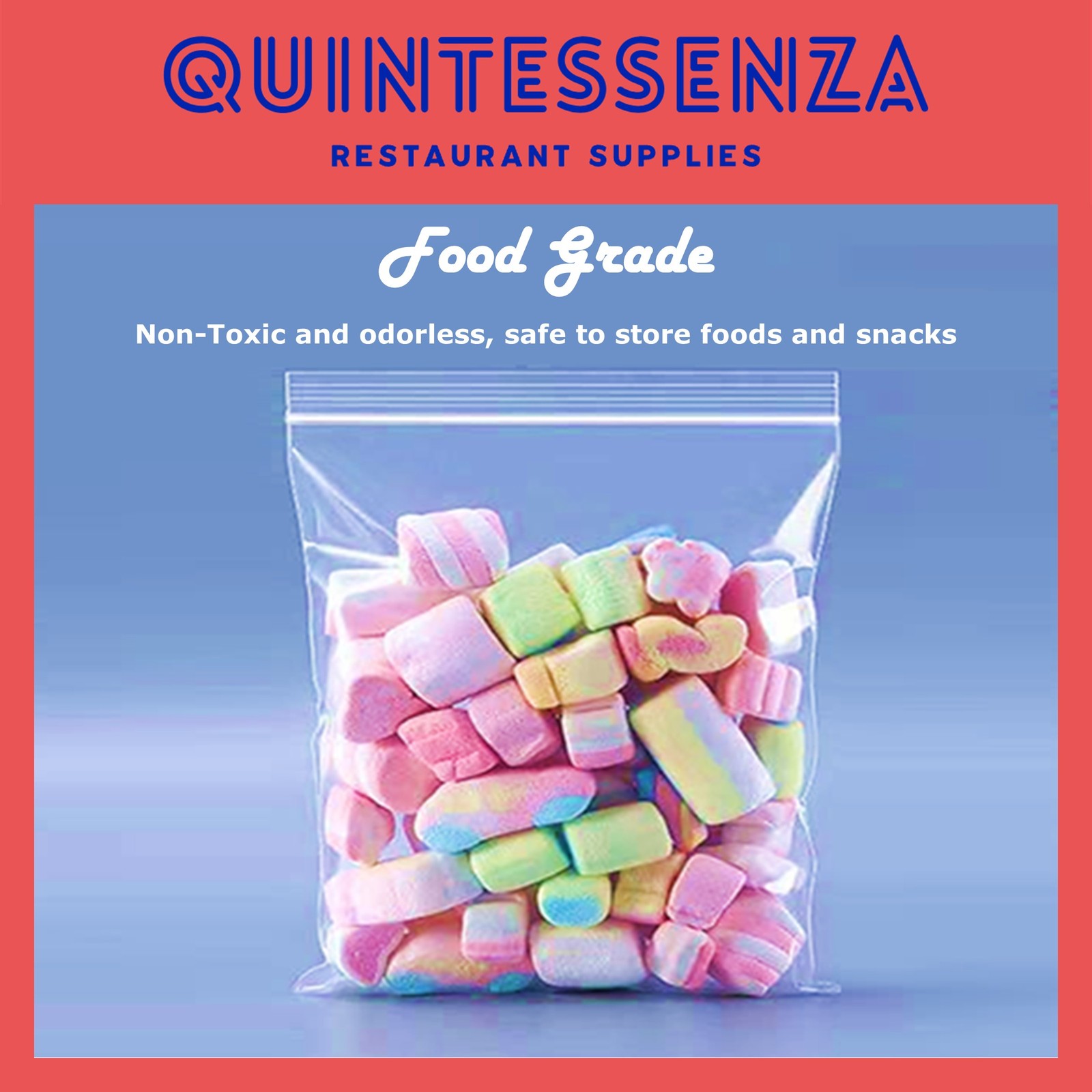 4» x 9» = 4 Mil Thick Clear Zipper Reclosable Poly Bags by Quintessenza