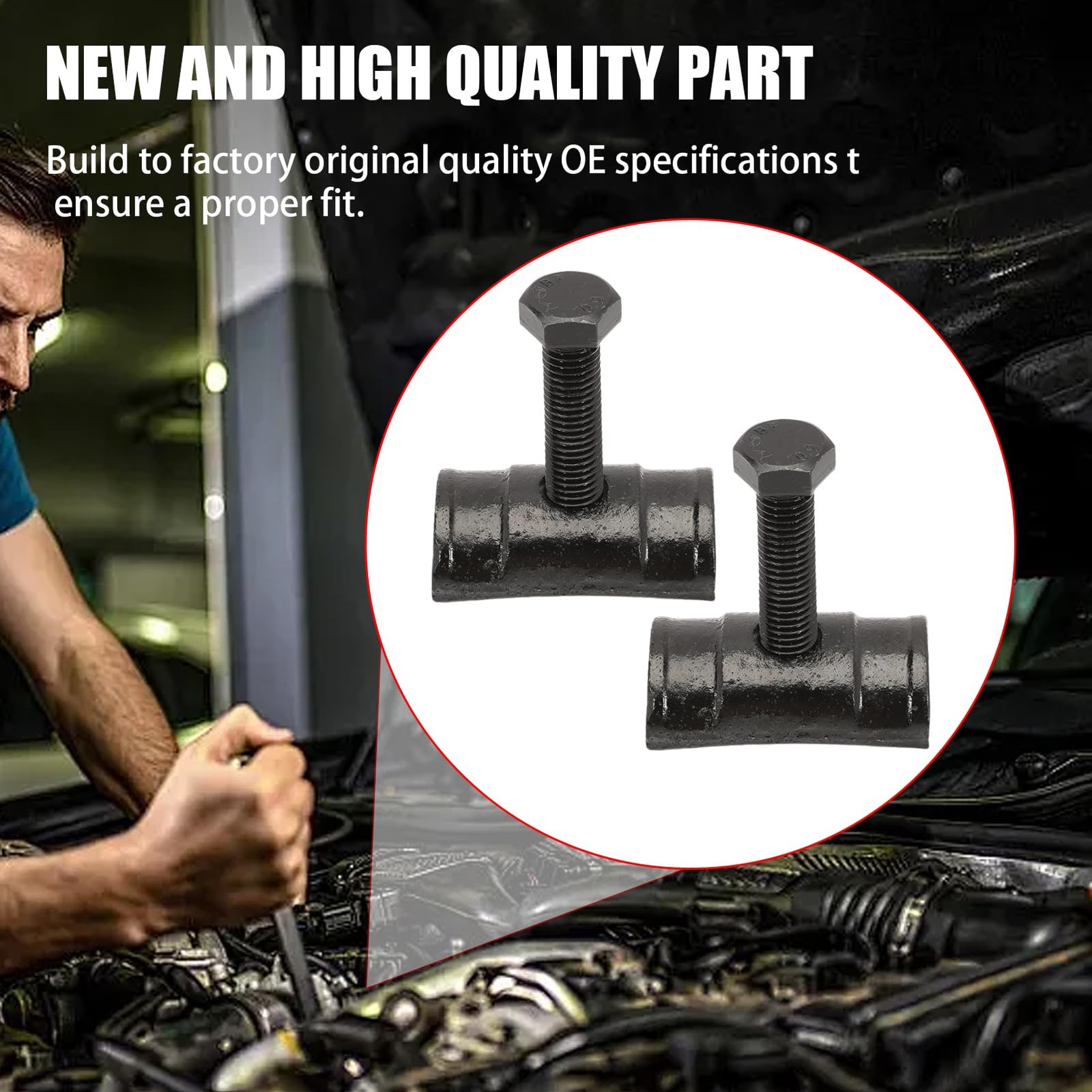 2PCS Torsion Bar Key Adjuster Block Nuts with Bolts for One Size, Black
