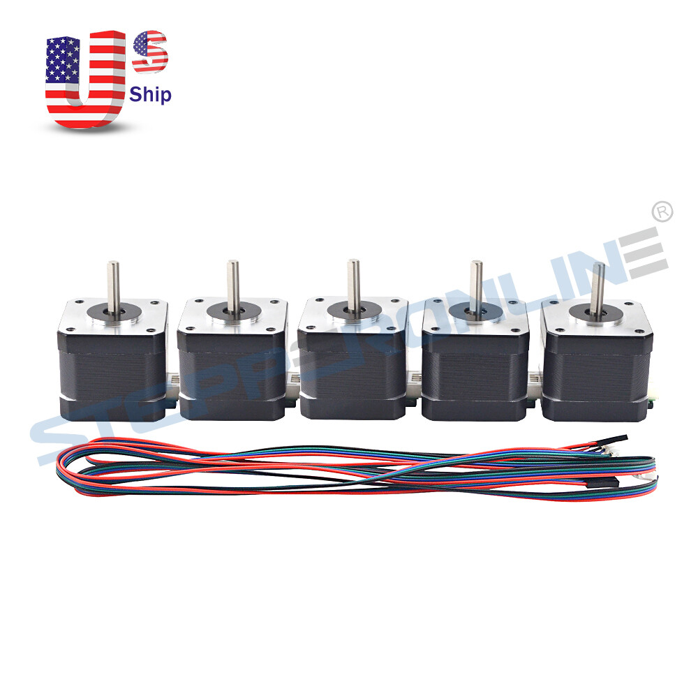 1-5PCS Nema 17 Stepper Motor 1.7A 44Ncm(62.32oz.in) for CNC 3D Printer Extruder