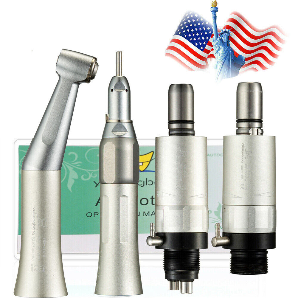 Dental Slow Speed Handpiece Contra Angle Straight Air Motor 2/4 Hand piece Drill