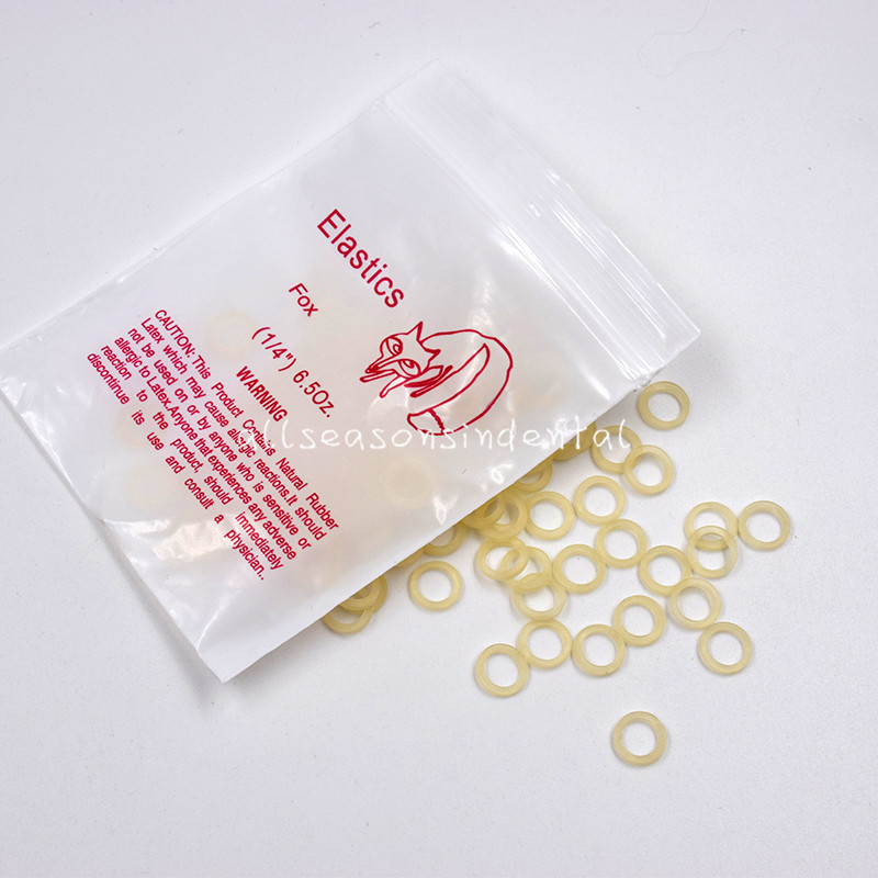 100 Pcs/Pack Dental Latex Rubber Band Orthodontic Elastic 6.5Oz Fox 1/4»(6.4mm)
