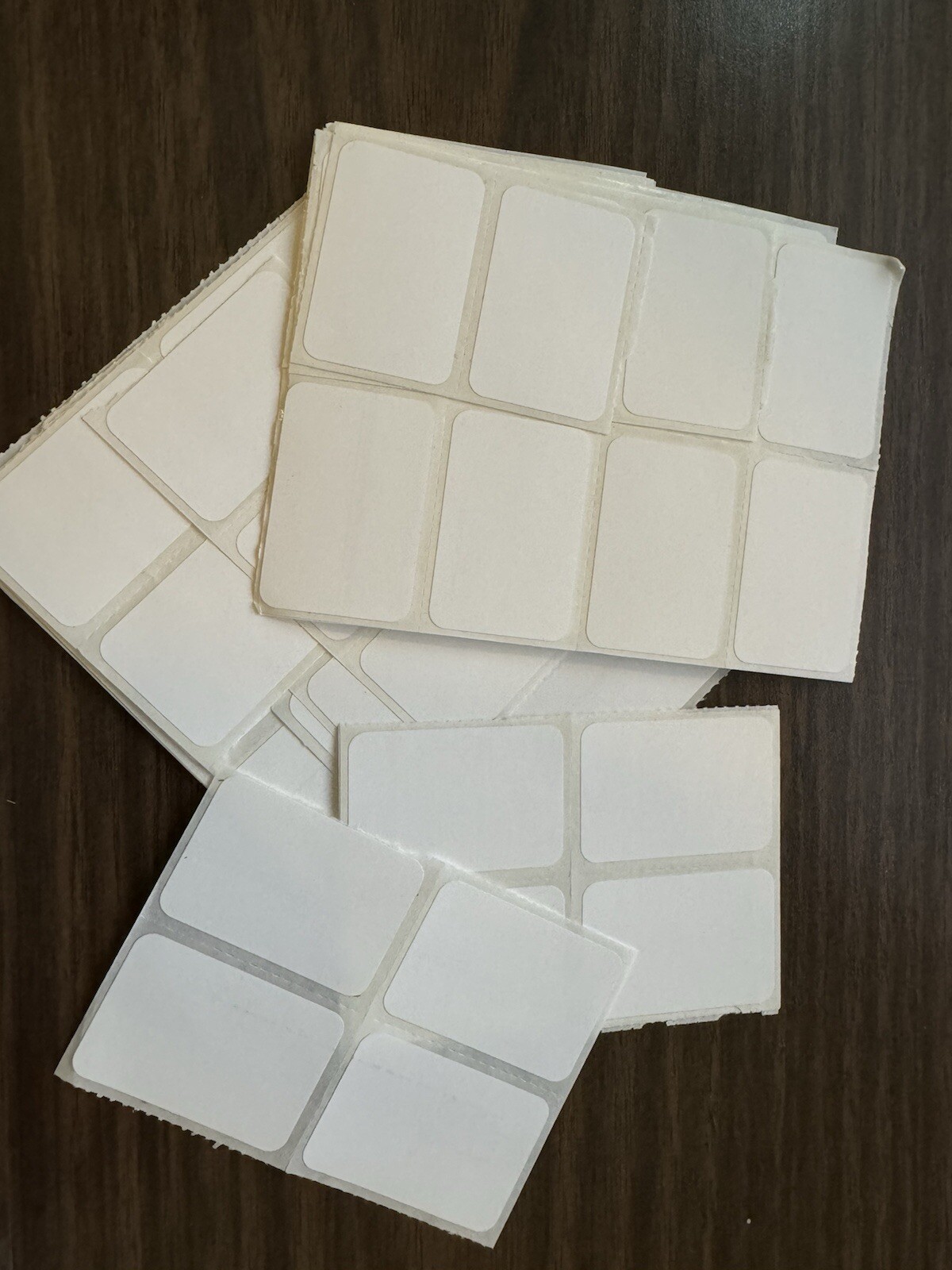 100 pieces Adhesive blank white scrap labels, 1.5″x1″ synthetic material 