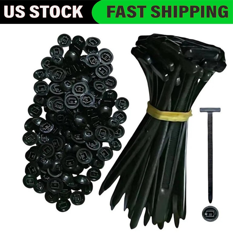 50/100Pcs Cable Ties Heavy Duty Nylon Wrap Wire Zip Ties Lot UV Resistant Black