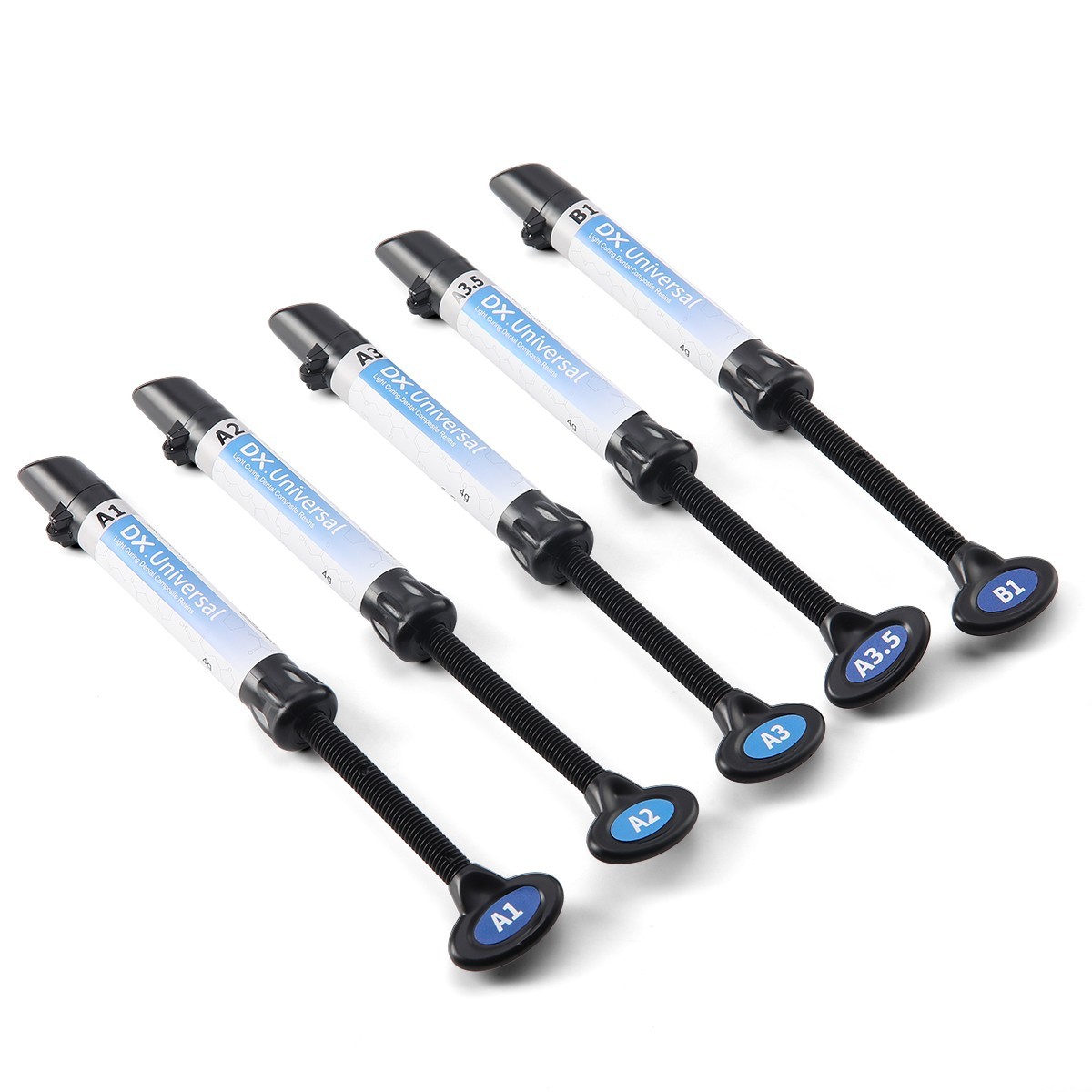 DENTEX Dental Light Cure Composite Resin Syringe Kit Shade A1 A2 A3 A3.5 B1