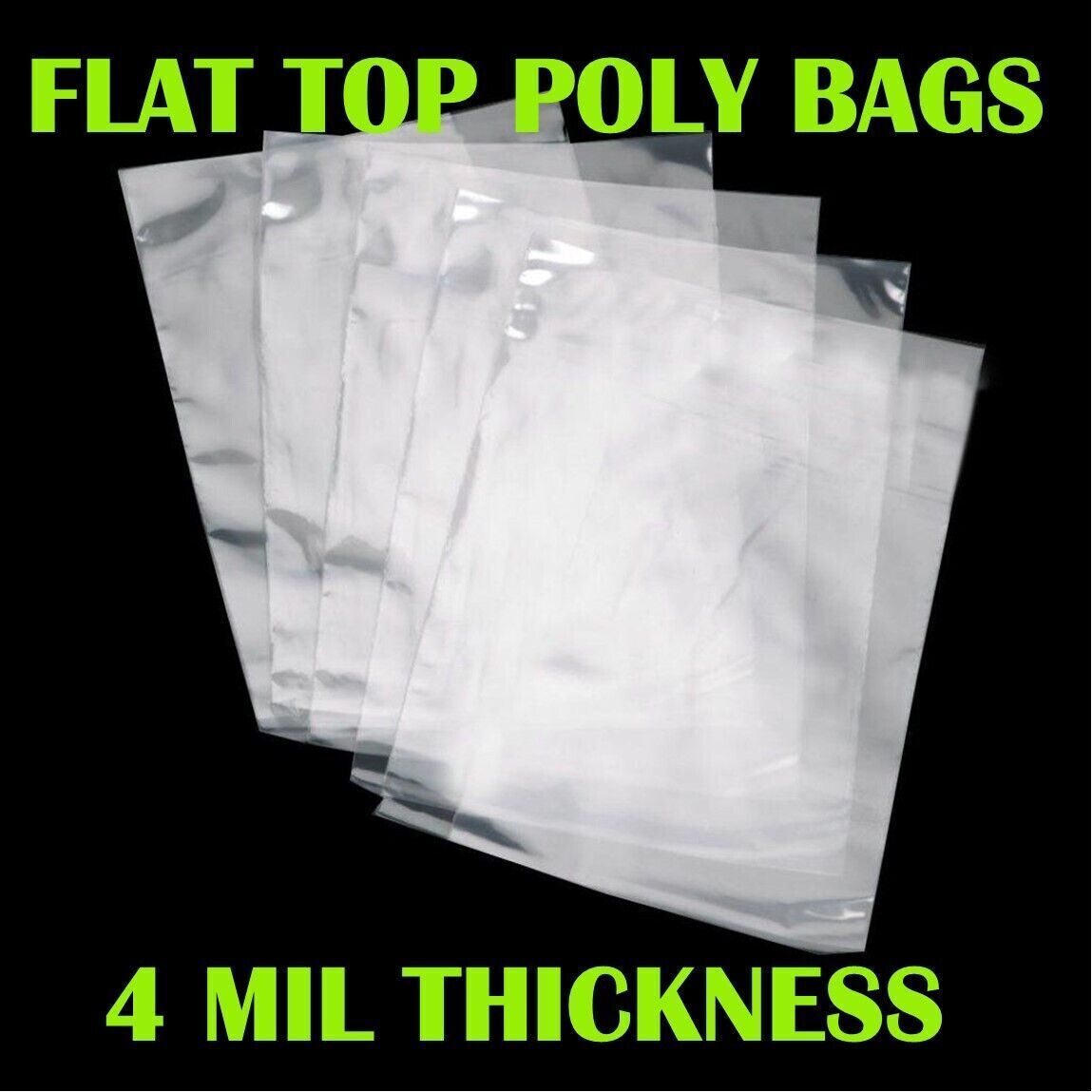 4-Mil Clear Poly Bags Flat Open Top Plastic Packaging Packing Multiple Sizes