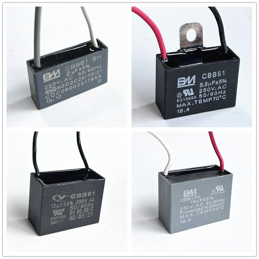 CBB61 250V Capacitor 2 wires 1/2/3/3.5/4/5/6/7/8/9/10/12/15/18/20/24/25/30 UF
