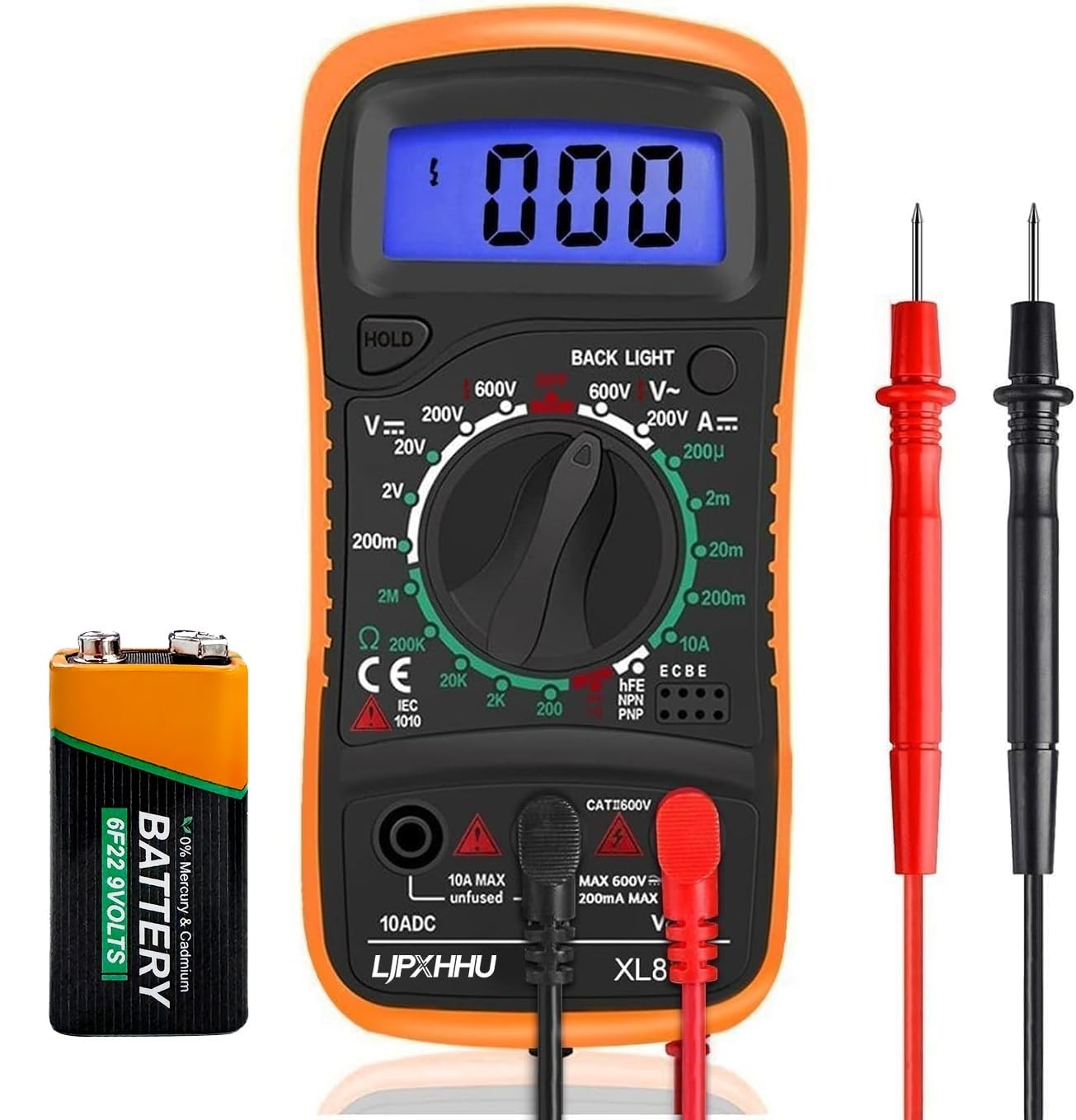 High-Quality Orange & Black Digital Multimeter – Ideal for Home and Workshop Use