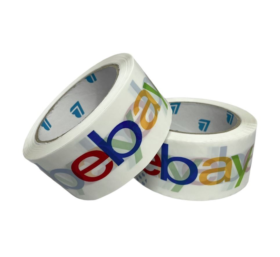 6 Rolls eBay Branded BOPP Shipping Tape Black Logo 2 inches x 75 Yards