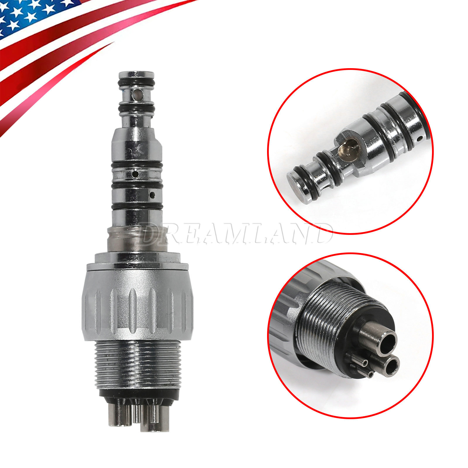 Dental LED Quick Coupler 4/6 Hole fit Kavo Multiflex LUX Fiber Optic Handpiece