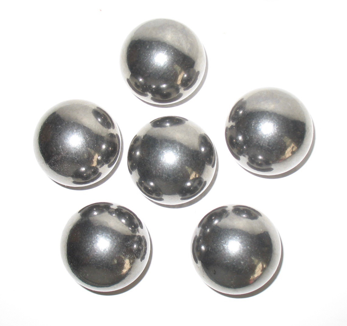 6 (six) 1-5/8 Inch Soft Polish Steel Balls Can be machined, welded or drilled