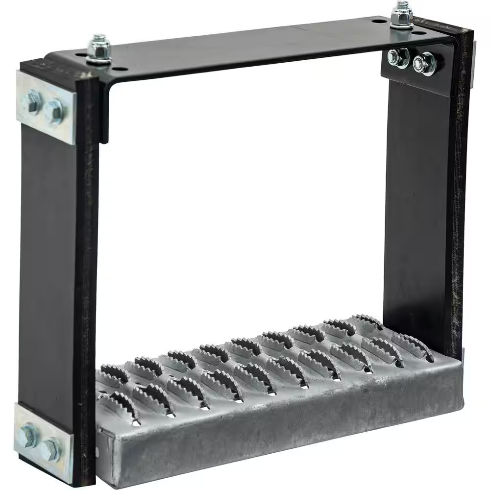 12 In. X 11 In. Flexible Rubber Step with Galvanized Steel Diamond Deck-Span Tre