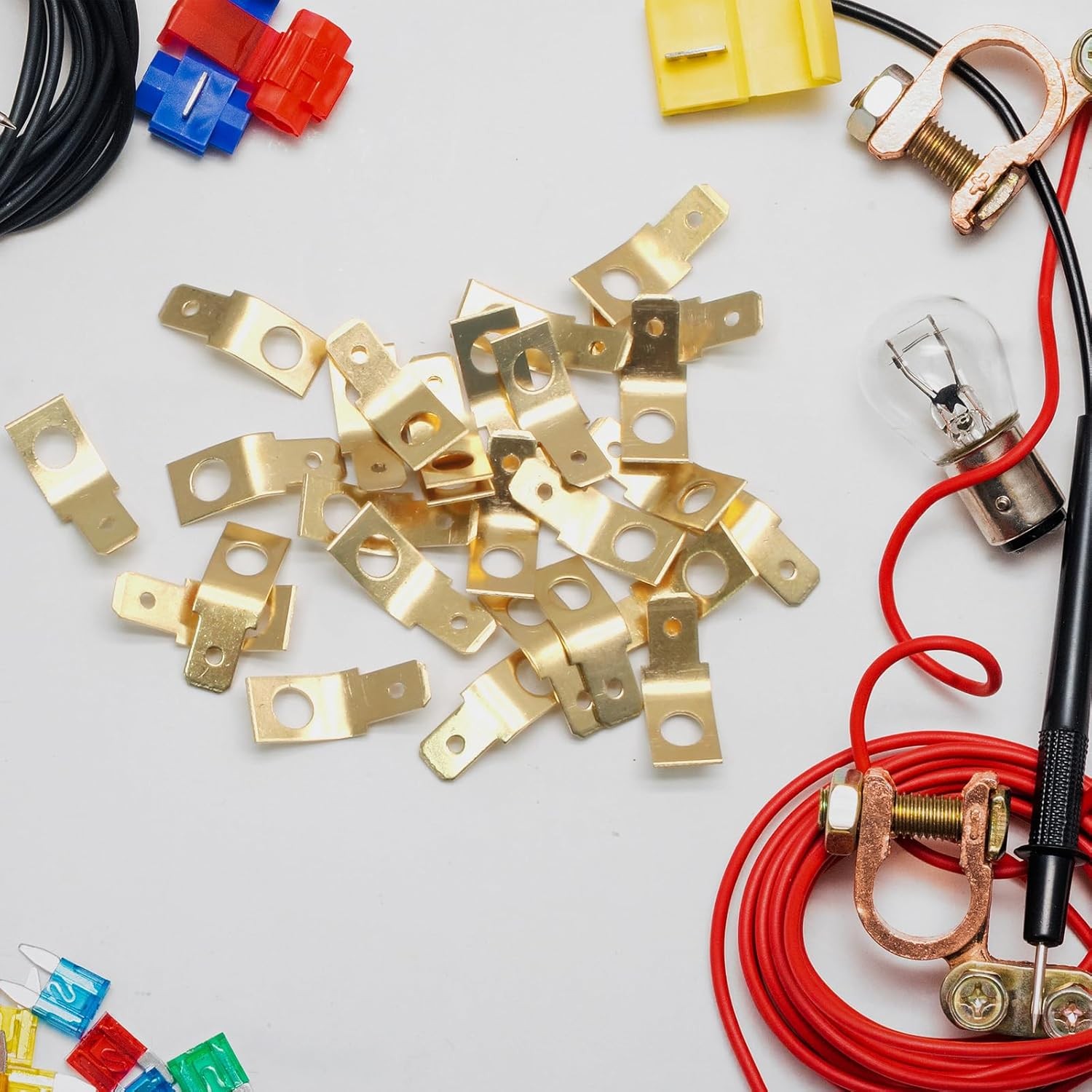 25 Pcs 1/4 Inch Male Tab Non Insulated Solderless Disconne Number of Items: 25