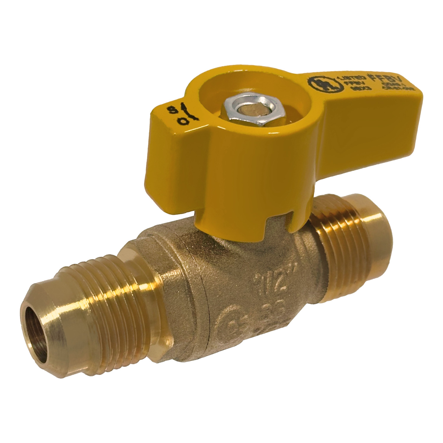 1) 3/8″ FLARE X 3/8″ FLARE GAS VALVE, PROPANE, NATURAL GAS, CSA APPROVED