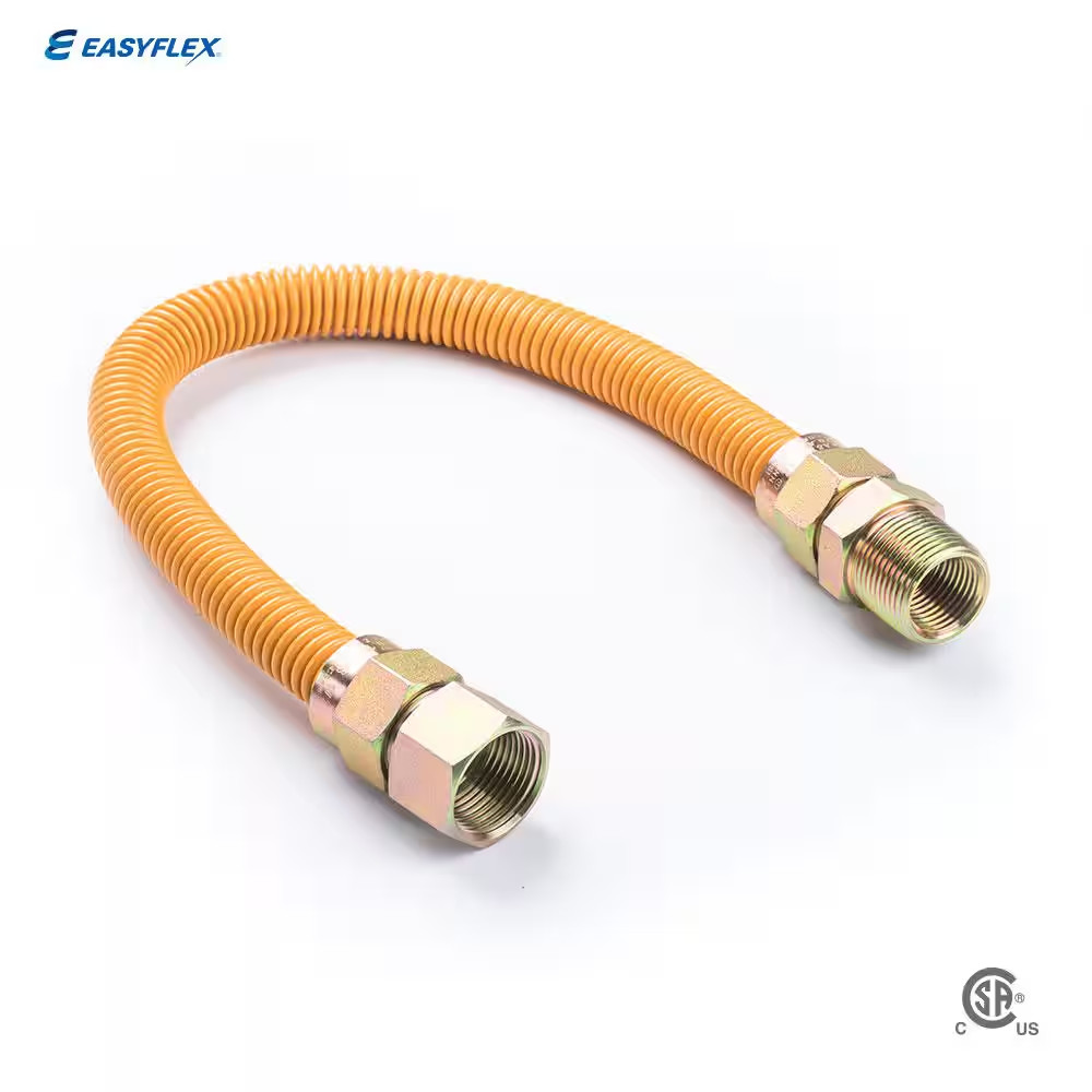 1/2 In. MIP X 1/2 In. FIP X 48 In. Coated Stainless Steel Gas Connector (3/8 In.