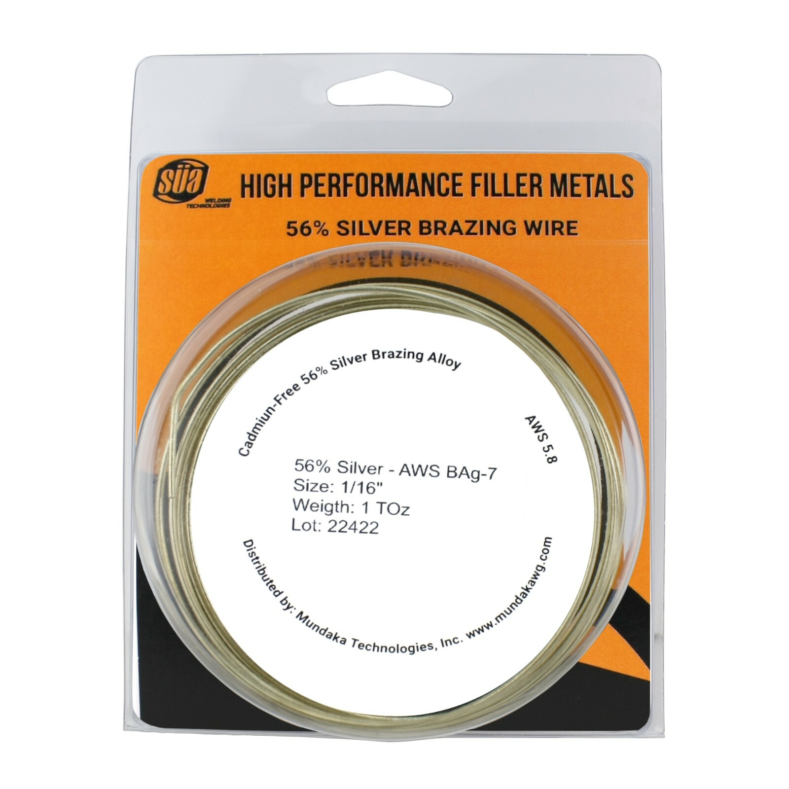 SÜA – Silver Brazing Solder Wire – 56% – AWS BAg-7 – Size: 1/16″ (1, 3 or 5 TOz)