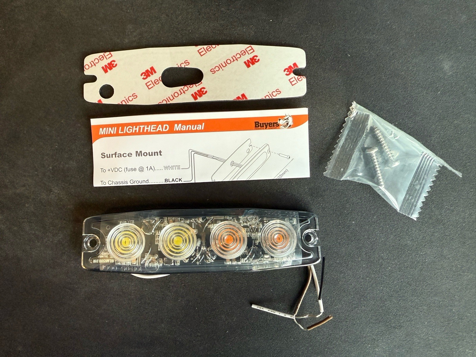 Buyers Products 8892242 Ultra Thin 4.5″ Amber/Clear LED Strobe Light NEW