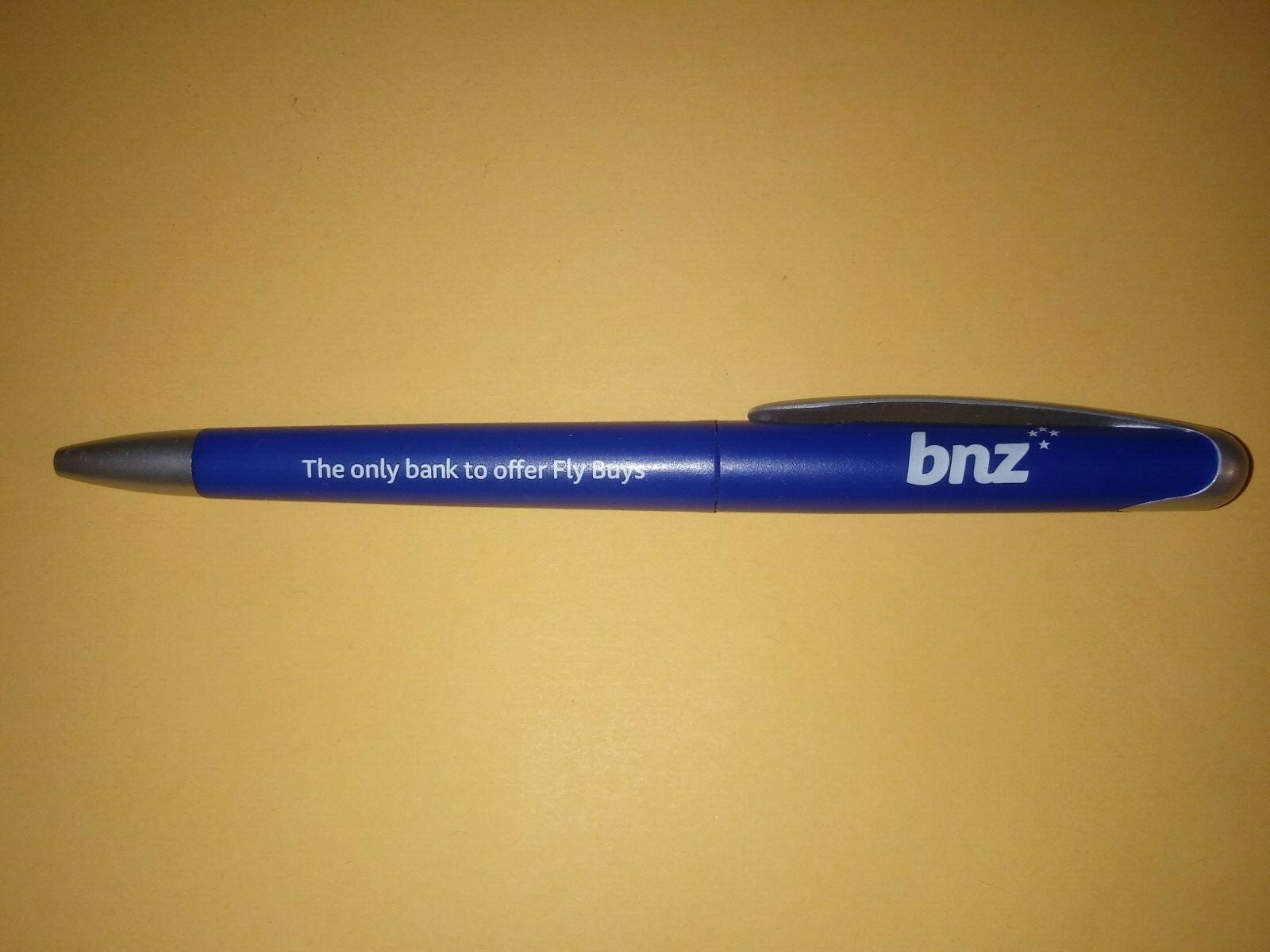 One Bank Of New Zealand Logo Blue Plastic Twist Blue Ink Pen – 5.5″