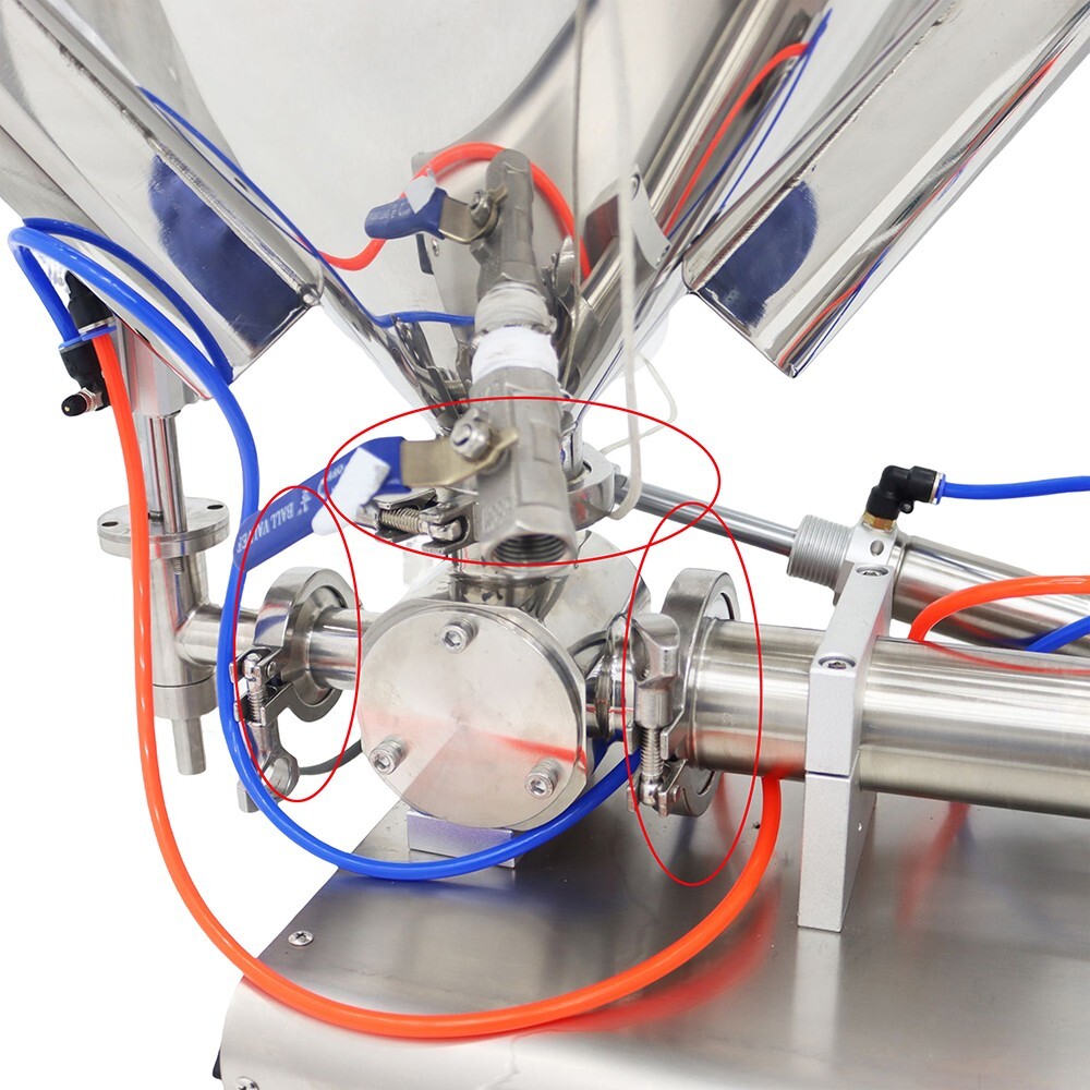 100-1000ml Pneumatic Paste Liquid Heating Filling Machine 1 Nozzle Piston Filler