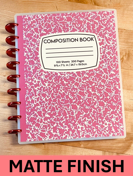 MATTE Composition Light Pink Notebook Cover Set 4 use w/ Classic HAPPY Planner~