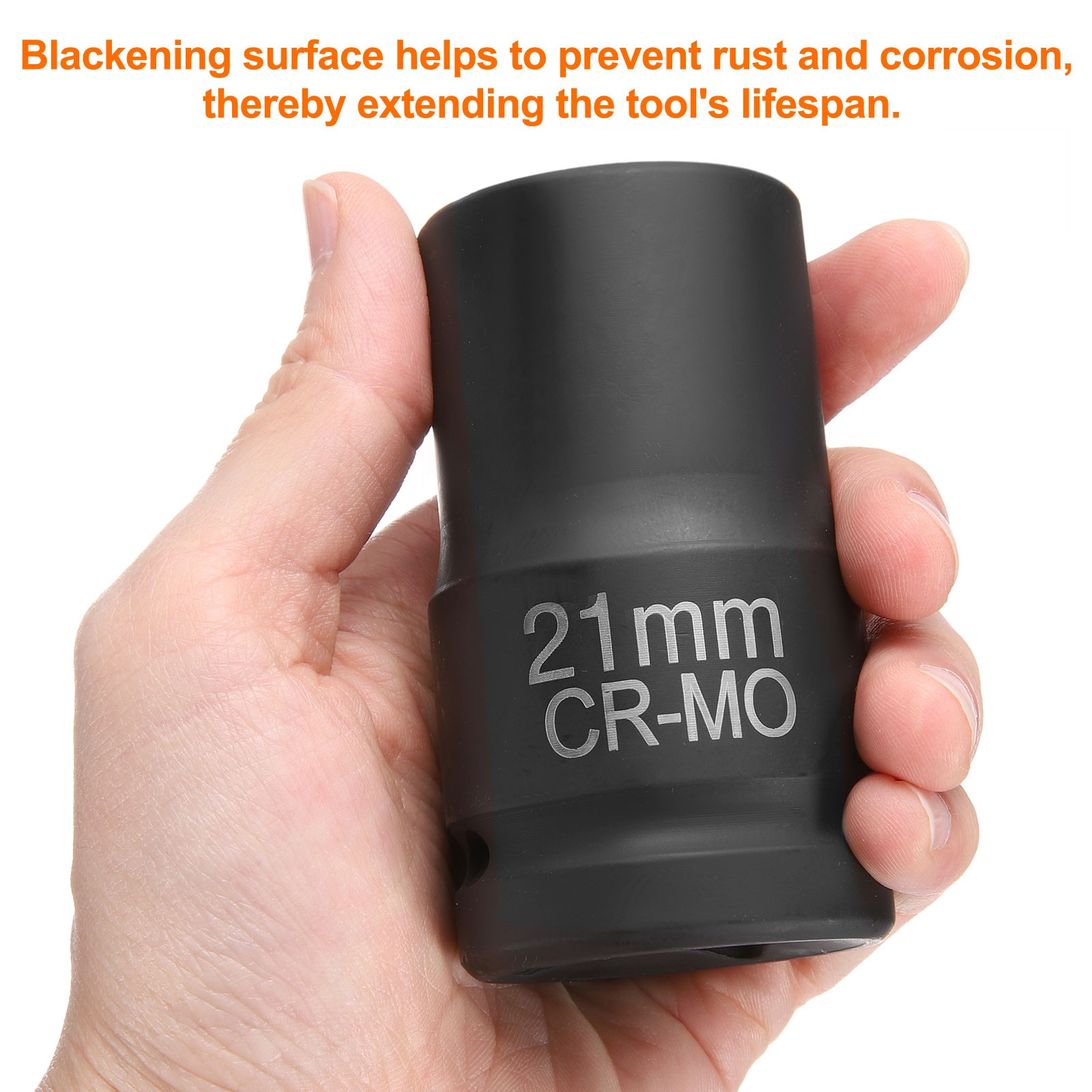 4 Point Square Socket 1″ Drive 21mm Metric CR-MO Impact Wheel Socket