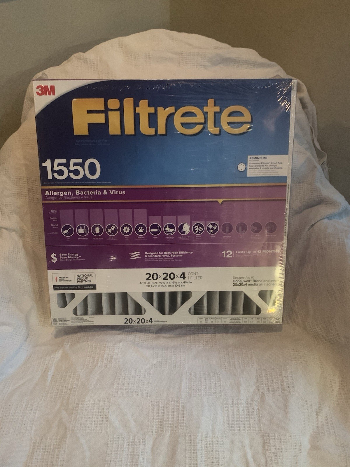 20x20x4 Filtrate Allergen, Bacteria &virusMPR 1000 Merv 11 Air Filter
