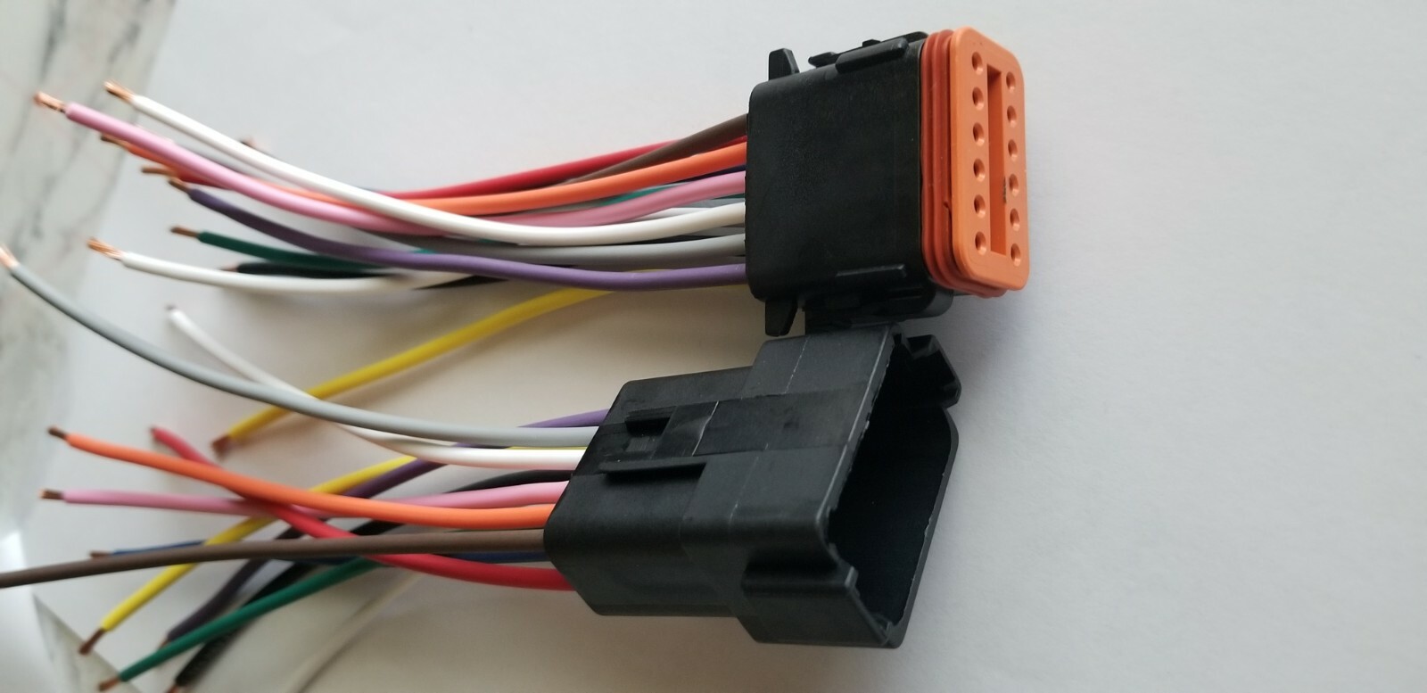 6″ Assembled Black Deutsch 2,3,4,6,8,12 Pin,14 AWG waterproof connector wire