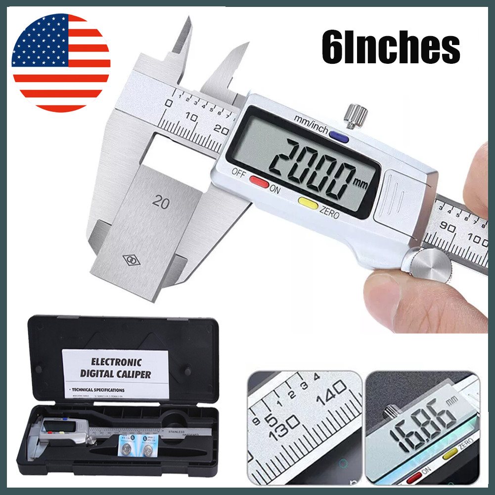 Stainless Steel 150mm Digital Caliper Vernier Gauge Micrometer Measuring Tool US