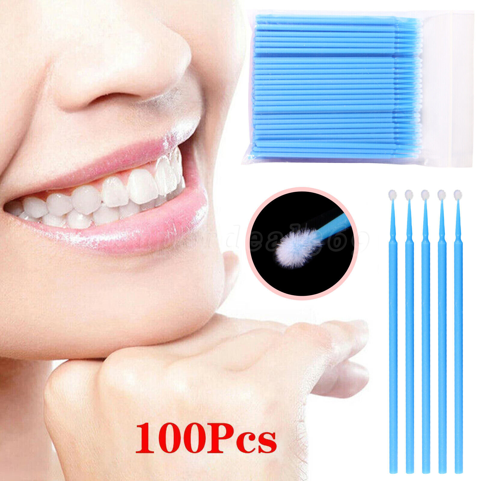 100-1000pcs Dental Disposable Micro Brush Tooth Applicators 1.2/1.5/2.0/2.5mm DL