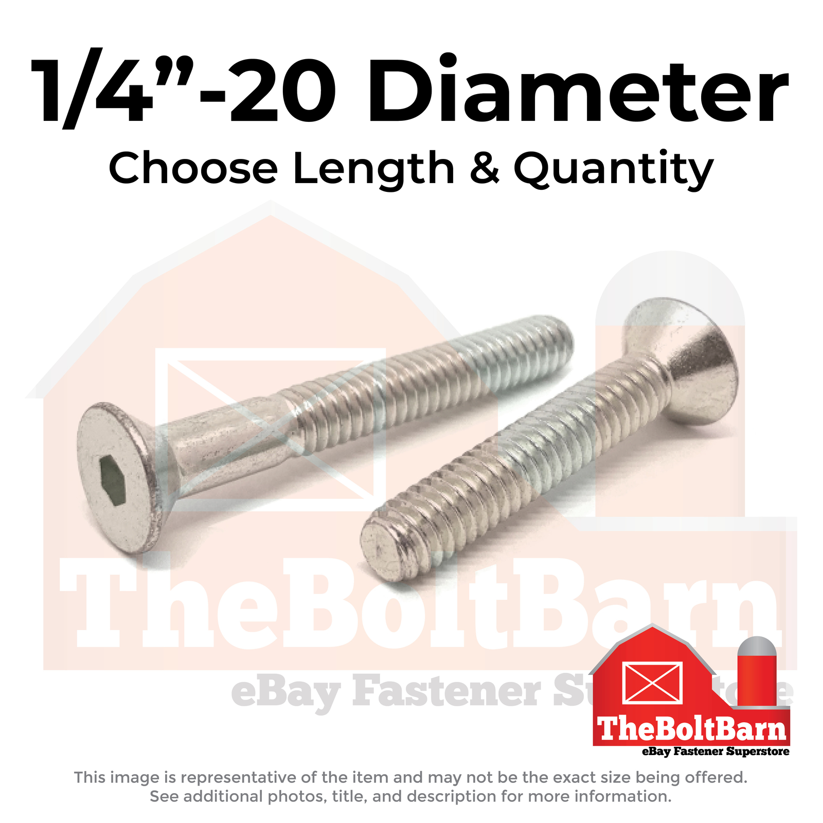1/4″-20 Stainless Steel Flat Socket Head Cap Screws (Choose Length & Qty)