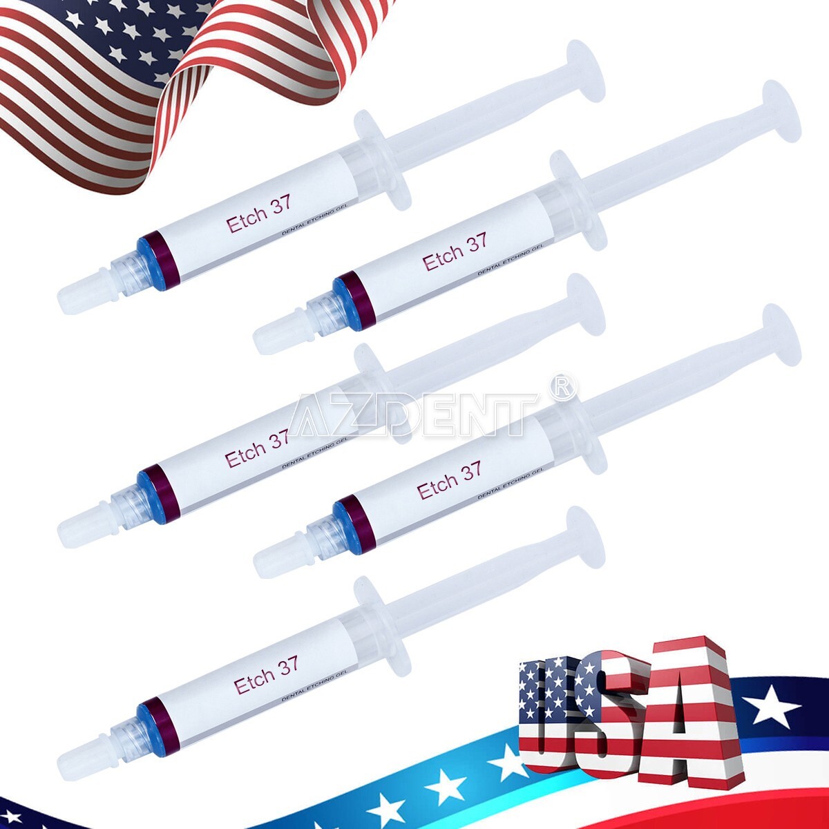 10Pcs Dental 37% Gel de Grabador de Ácido Fosfóric Compuesto F Esmalte y dentina