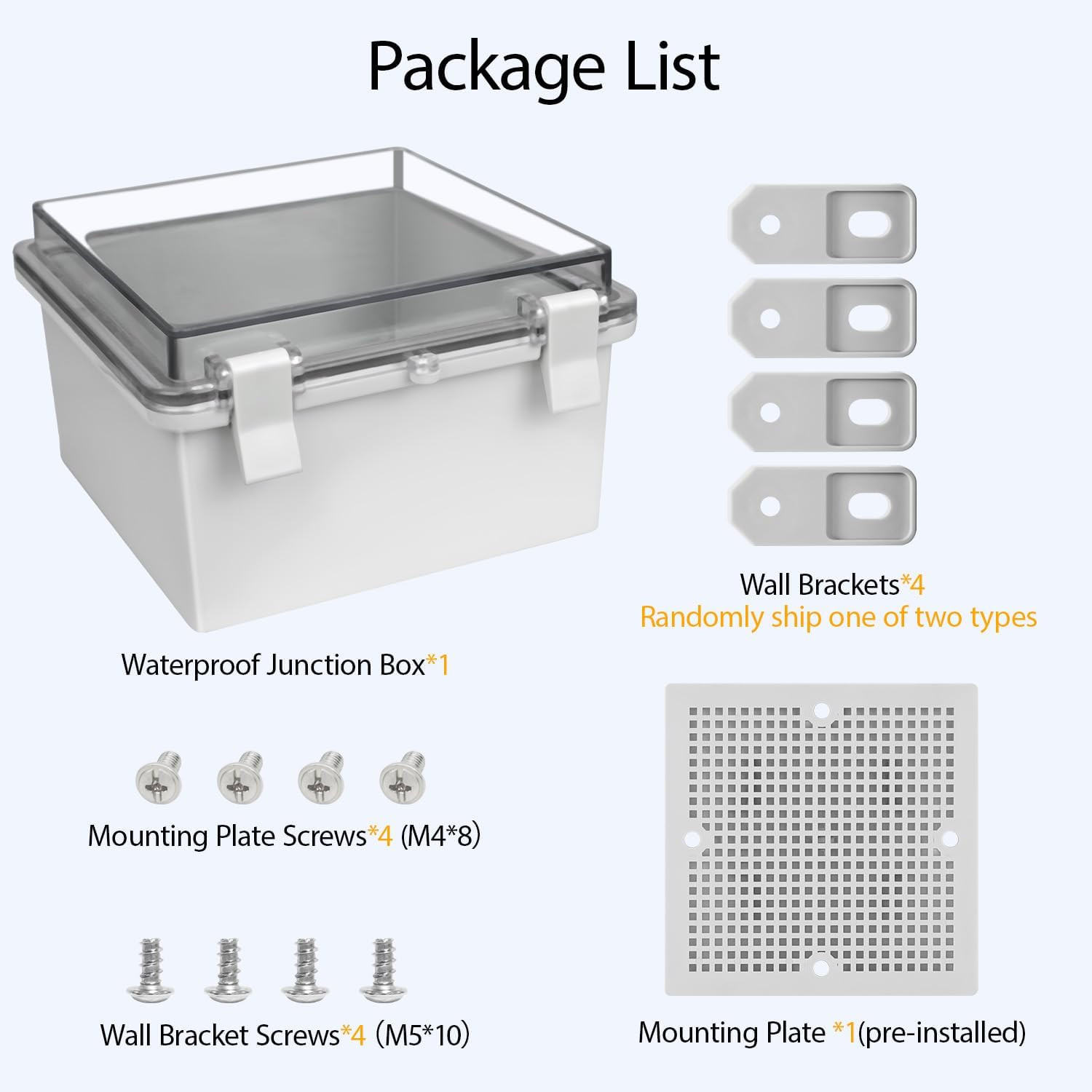 Lmioetool ABS Plastic Dustproof Waterproof IP65 Junction Box Hinged Shell Unive