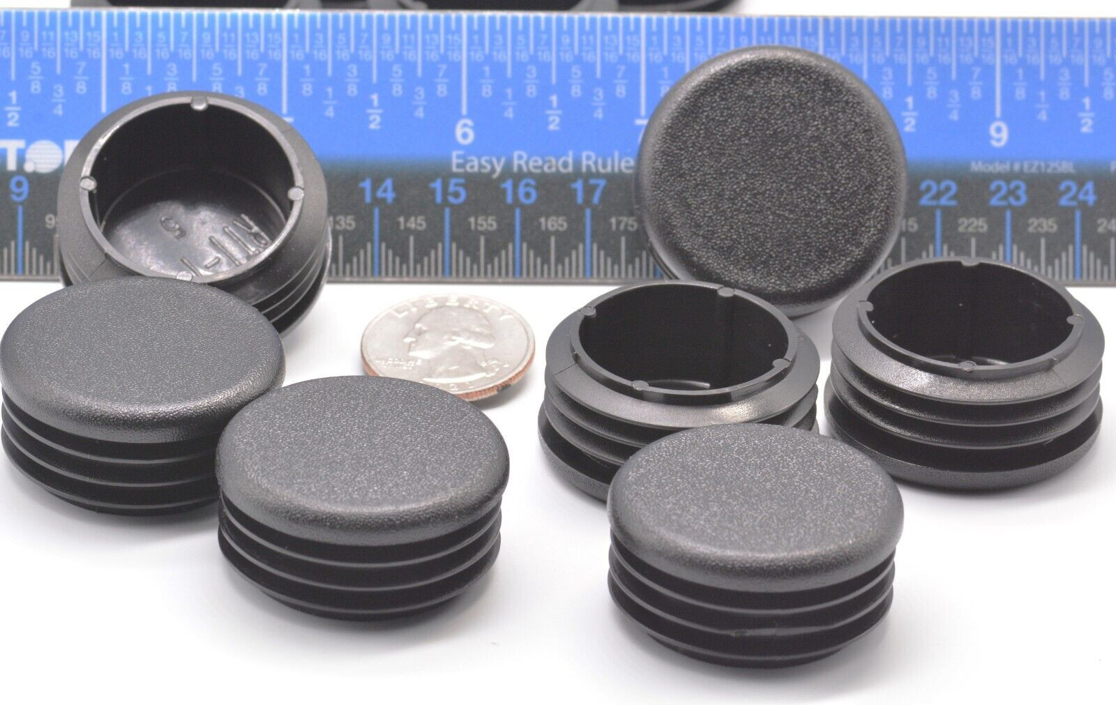 1 5/8″ Round Finishing Plugs Tubing Caps Pipe Plugs Chair Glides Black