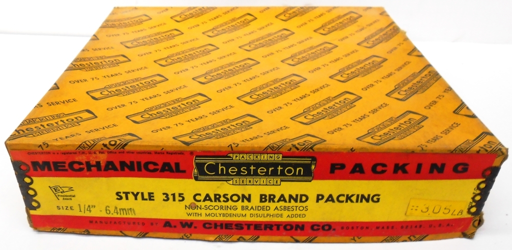 CHESTERTON STYLE 315 CARSON BRAND PACKING 1/4″ 6.4mm 3 LB BOX