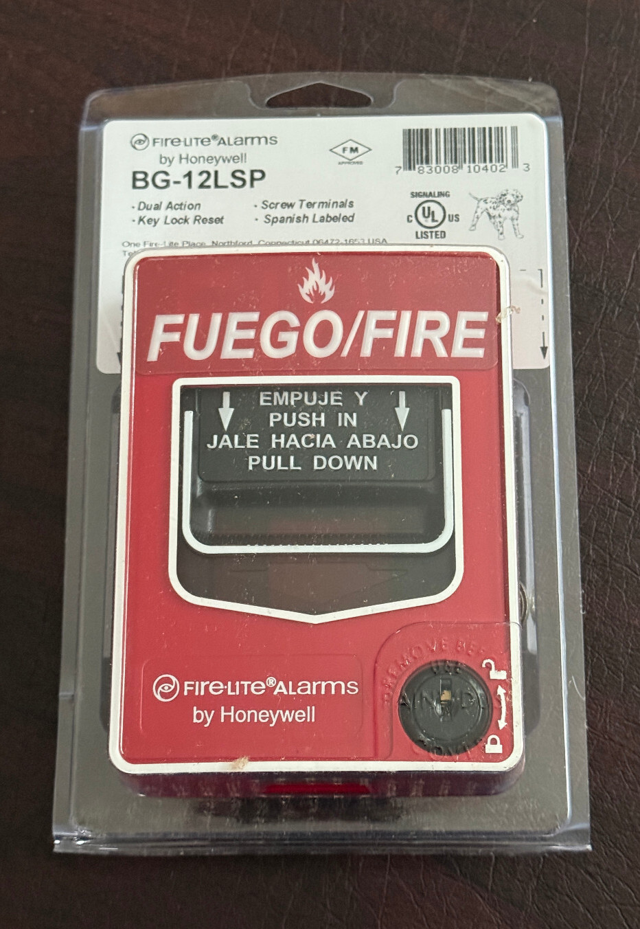 Honeywell Fire-Lite Alarms BG-12LSP Manual Pull Station Dual Action Spanish/Engl