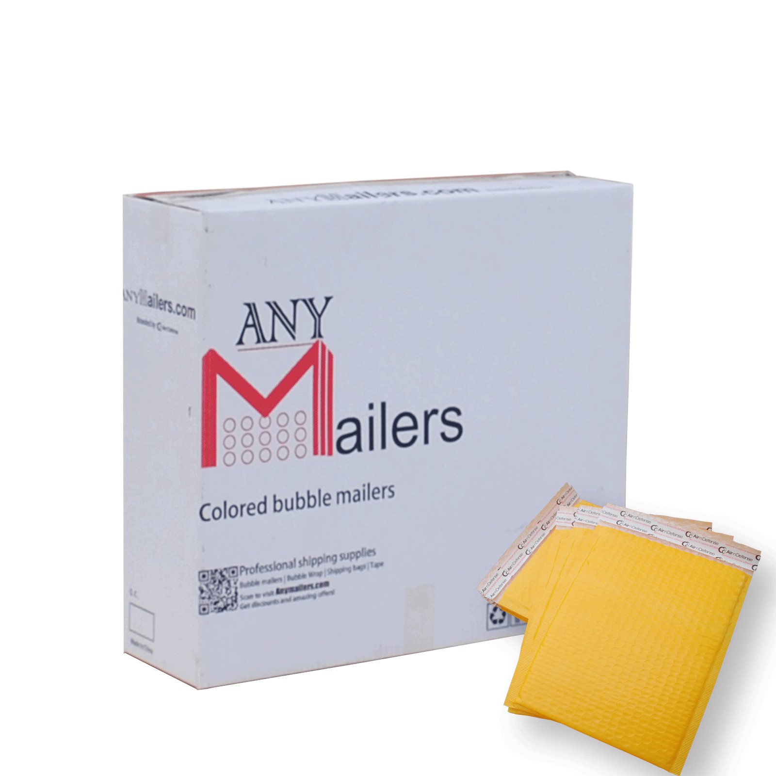 AirnDefense 1000 #000 4X8″ Yellow Poly Bubble Mailers Shipping Padded Envelope